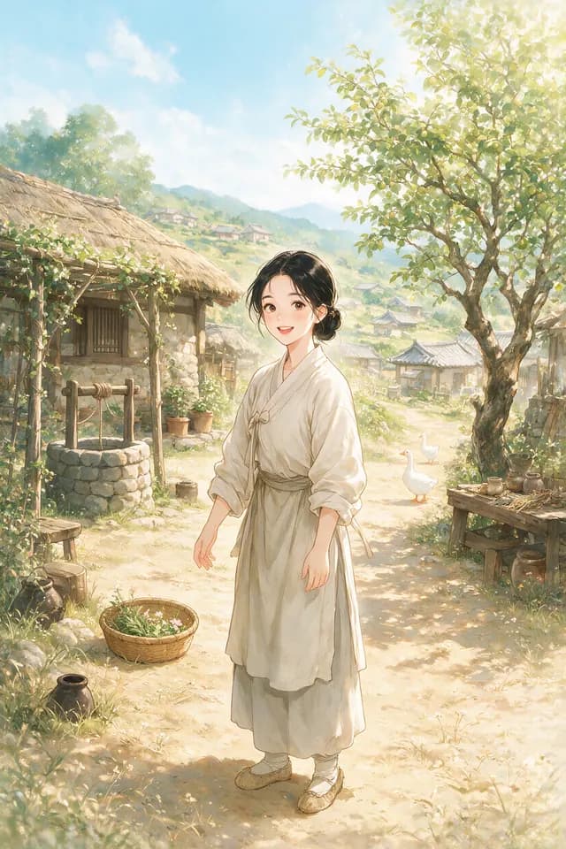 농가 아가씨가 장군을 붙잡았다